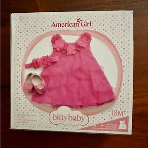 American Girl Bitty Baby Floral Pink Dress Set NEW IN BOX